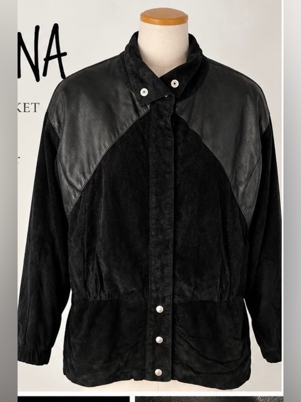 Vintage Maxima Black Suede Leather Jacket Size 4 Made USA 80s 90s